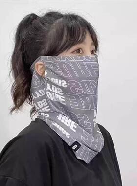 沙漠防沙面罩专用防晒徒步男女冰丝耳挂遮阳夏天腰果花骑行面巾