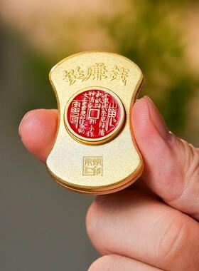 朱炳仁铜铤赚钱手把件解压摆件桌面办公室装饰镇纸生日书房送礼物
