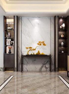 迎客松装饰摆件酒店大厅摆设装饰品新中式家居玄关桌面铁艺雕塑工