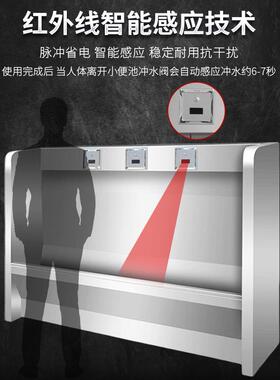 不锈钢小便池槽304立式男士小便斗学校幼儿园脚踏感应小便器