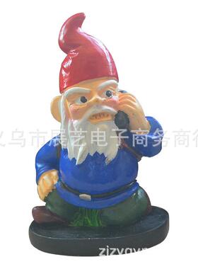跨境花园战争侏儒GardenWarGnome万圣节雕像装饰树脂工艺品手工