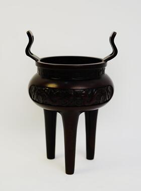 大号铜香炉供奉礼佛高脚三足鼎香炉檀香沉香盘香熏香线香薰炉仿古