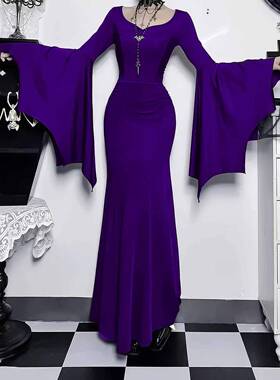 Women's Plain Ruched Mermaid Maxi Fit Dress Elegant Formal