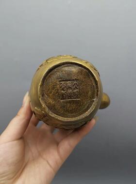 古古玩仿古铜壶人董物壶壶老物件乡下收水藏壶酒GW01110居家工艺