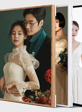 婚纱照放大挂墙床头48寸结婚照相框组合定制水晶全家福儿童照制作