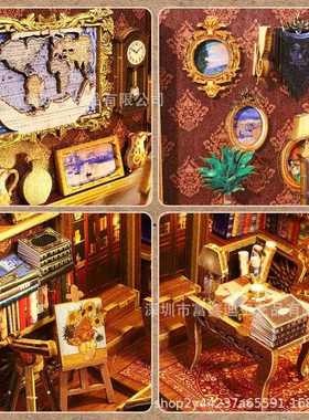 with娃娃套装迷你3d diy 屋kitnookbook lightled