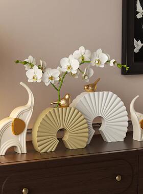 高级感设计师艺术摆件姹寂风客厅玄关电视柜摆设轻奢高档软装装饰