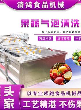 配送蔬菜深加工流水线 商用香菇气泡清洗机 萝卜土豆浸泡清洗设备
