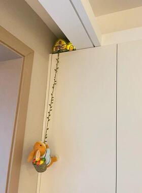 可爱爬藤小兔子挂件家居装饰品动物壁挂户外庭院阳台造景装饰盆挂