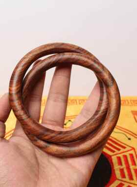 雷击枣木乾坤圈阴阳环金刚圈男女士手镯道家法器雕刻十字天经七星