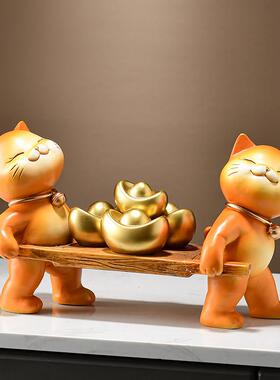 发财树办公室招财猫摆件开 业大吉乔迁礼物高档送礼品收银柜台装