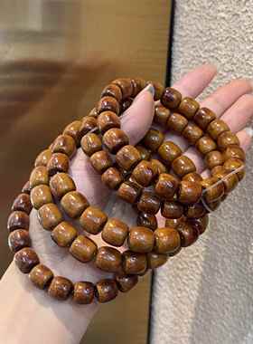 紫金鼠桶珠单圈手串文玩时尚饰品佛珠手炼简约百搭饰品男女款盘玩