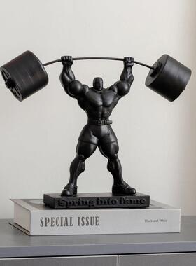 肌肉男大力士举重健美模型运动摆件健身房开业礼物前台办公室雕塑