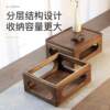 Yili solid wood Kung Fu tea set storage box dustproof tea tray purple clay pot storage rack teapot tea cup multifunction rack