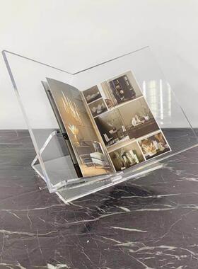 现代简约压克力书架创意杂志架摆件样板房样品屋展示中心书房软装