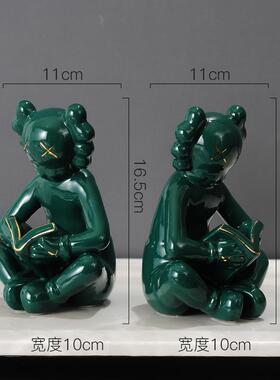 高档代轻奢高档现客厅酒柜博架陶瓷天鹅一对古工艺品摆件家小居装