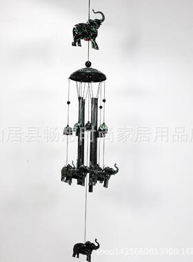 新款直销金属手工绿色风铃挂饰 黑色工艺品动物挂件 欧式复古铁艺