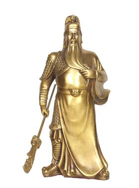 杨铜记铜器铜立站关公关羽铜像摆件工艺品礼品用品义贯四海