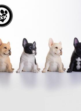 XK法国爱斗牛犬仿真动M083可物模型狗狗法牛家居饰品J汽车内小摆