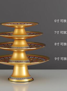 合金供盘家用佛堂贡果盘水果OII盘观音财爷神供果盘佛前果上贡碟