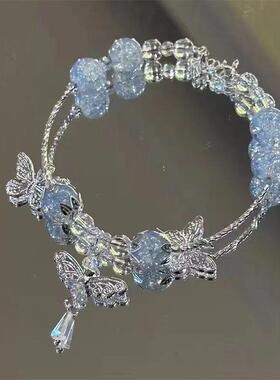 热销印象手串手链小众清冷感渐变爆花琉璃串珠手链百搭手饰