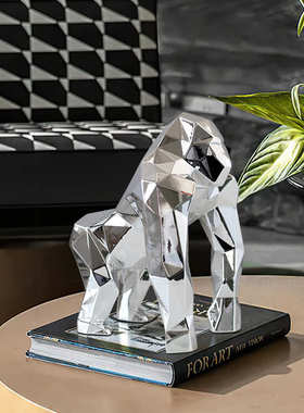 现代简约卡通动物潮流金刚猩猩摆件样板间售楼处客厅玄关桌电视柜