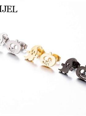 Goth Halloween Earrings Stainless Steel Ghost Pirate Skull S