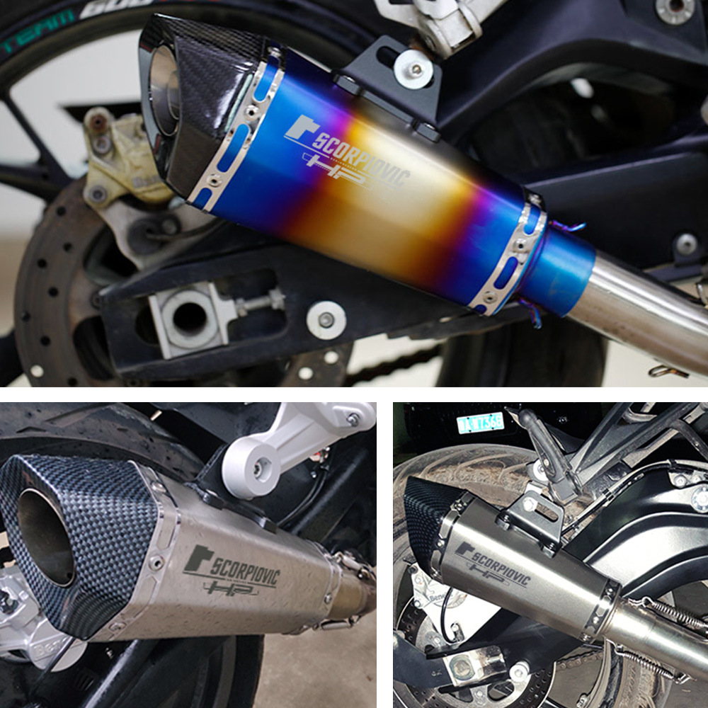 摩托车改装排气管春风250SR GSX250R NINJA400改装天蝎锥六角排气 - 图2