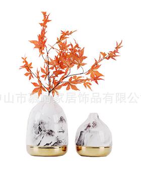 陶瓷电镀花插花花器摆件客厅茶几样板房售楼处现中式青花瓷