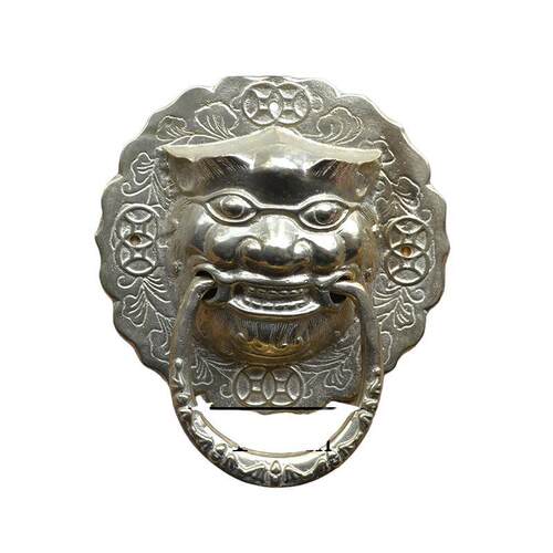 仿古纯铜拉手老式兽头狮头虎头对开大门环中式木门庭院铜拉环把手 - 图2
