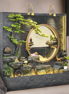 庭院鱼缸玄关公司装饰景观摆件水幕墙假山流水喷泉办公室内外屏风