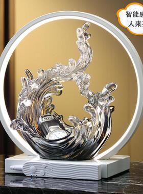 发光感应灯入户钥匙收纳玄关摆件进门口现代轻奢高档高级感客厅夜