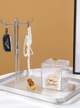 轻奢入户鞋柜玄关放钥匙收纳摆件门口客厅家居装饰品托盘置物架盒