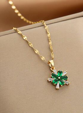 Gold Color Necklace for Women Zircon Jewelry Pendant Necklac