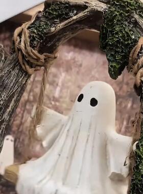 跨境新品Halloween Swing Ghost Decoration 万圣节秋千鬼魂装饰