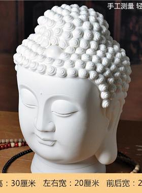 新款陶瓷佛头佛摆件客厅装饰家居工艺首佛新中式像品办公室办公桌
