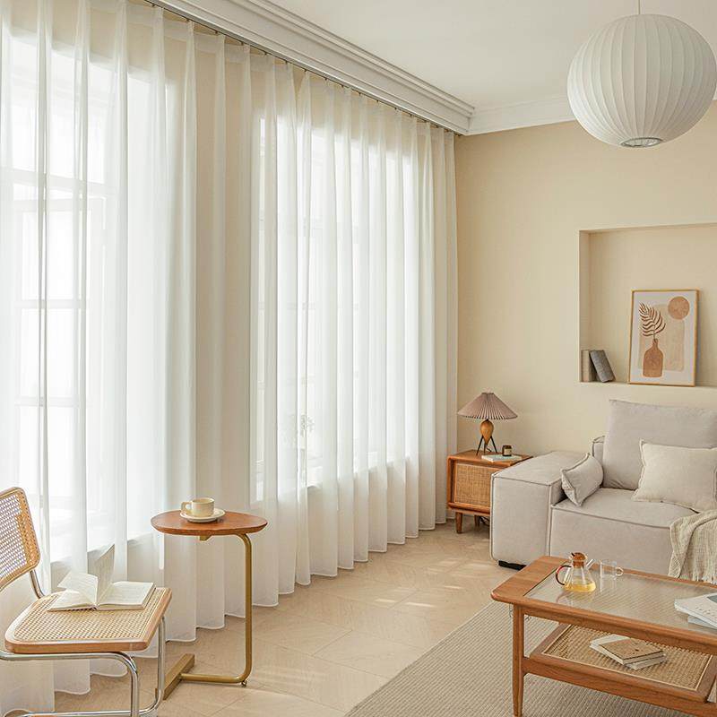 成品加厚金刚纱帘半透光不透人白纱防晒简约客厅阳台飘窗纱帘窗帘,淘宝优惠券,粉丝福利购,淘宝优惠卷