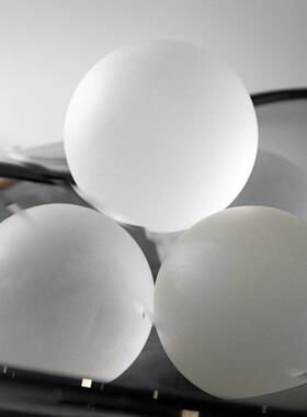 璞丘水晶现代简约博古架书房磨砂玻璃圆球创意小摆件样板房间饰品