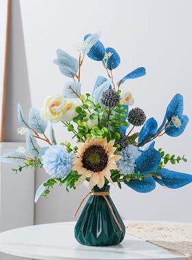 2022新款仿真花套装假花ins现代陶瓷花瓶花束装饰家居电视柜餐桌