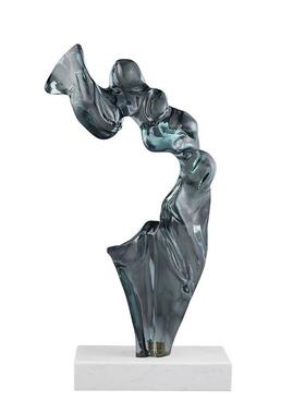 美豹明品新中105式透树脂抽象山型件轻奢工艺书档书立摆样板软装