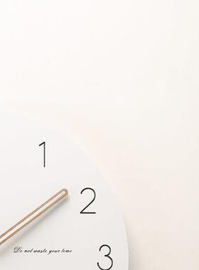 现代简约钟表创意艺术挂钟静音客厅个性北欧壁钟木质家用时钟挂表