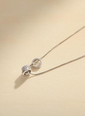 搭配衣服的项链配饰三环圆环项链女轻奢小众设计感时尚ins风罗马