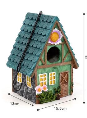 户外家鸟屋窝壁挂木树脂仿实阳台居造3.3鸟窝景庭院花园布置装饰