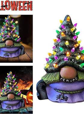 直销新款跨境圣诞小矮人圣诞树雕塑装饰桌面聚会节日装扮圣诞工艺