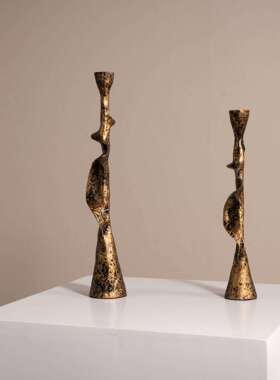 燃新中式软装烛家tlznhlzn居客厅茶几烧台装饰售烛台摆件高档楼部