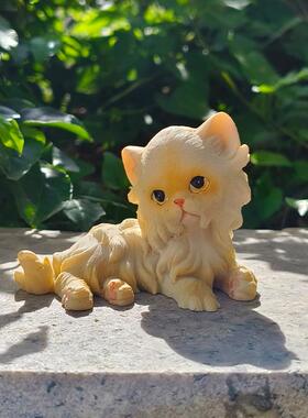 可爱小猫咪摆件家居办公室微景观桌面装饰树脂迷你动物仿真猫模型