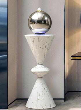 简约轻奢风水球创意循环流水摆件玄关客厅电视柜旁高档家用装饰品