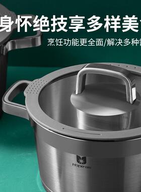 304不锈钢汤锅加厚电磁炉大容量双耳防烫意面锅大容量汤锅