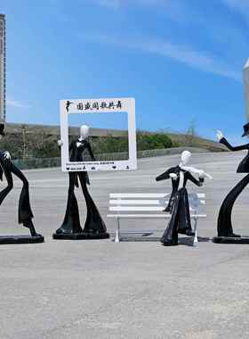 玻璃钢抽象音乐人物雕塑摆件商业街广场网红打卡拍照美陈装饰小品