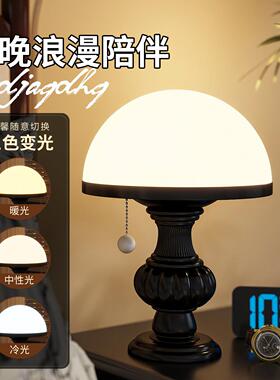简约现代中古风法式覆古小台灯夜灯卧室床头灯艺术高级氛围感女生